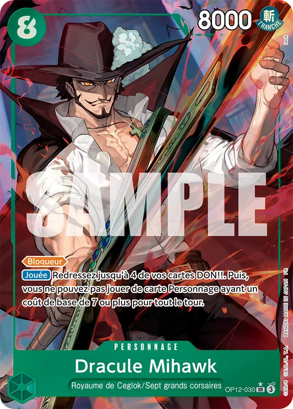 Carte One Piece OP12-030 Dracule Mihawk V2 | LorenZone