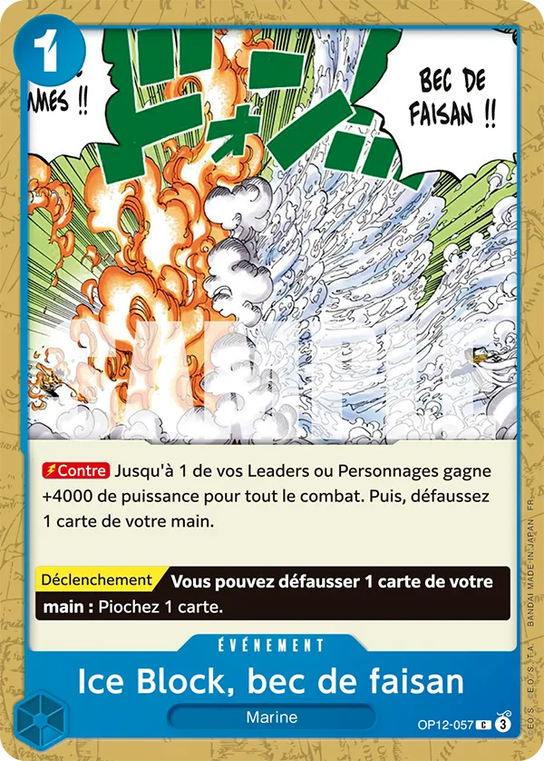 Carte One Piece OP12-057 Ice Block, bec de faisan | LorenZone