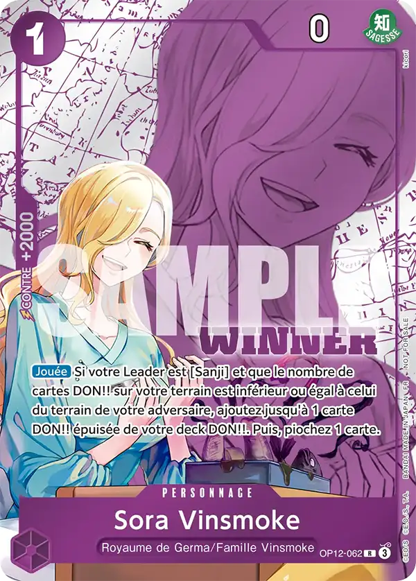Carte One Piece OP12-062 Sora Vinsmoke V3 | LorenZone