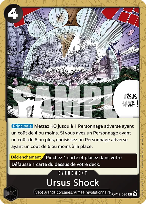 Carte One Piece OP12-096 Ursus Shock | LorenZone
