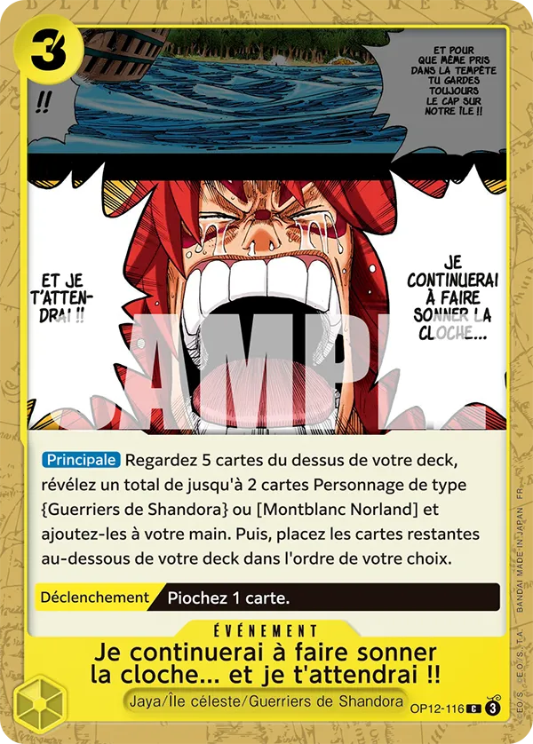 Carte One Piece OP12-116 Je continuerai a faire sonner la cloche... et je t'attendrai !! | LorenZone