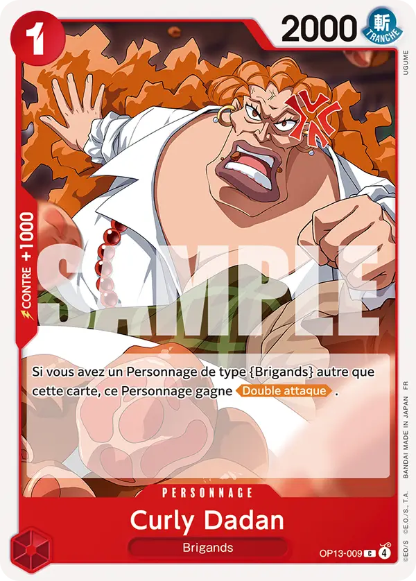 Carte One Piece OP13-009 Curly Dadan (Tournoi 3e anniversaire) | LorenZone