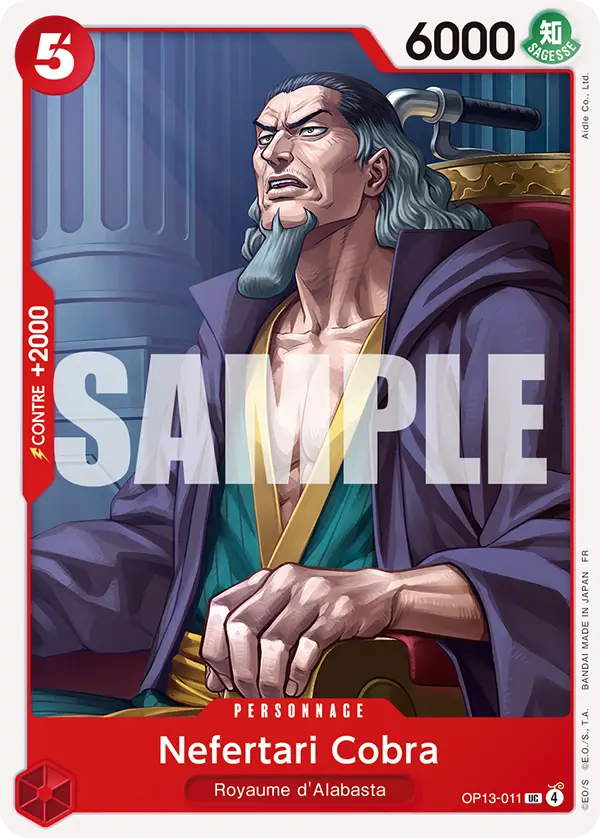 Carte One Piece OP13-011 Nefertari Cobra (Tournoi 3e anniversaire) | LorenZone