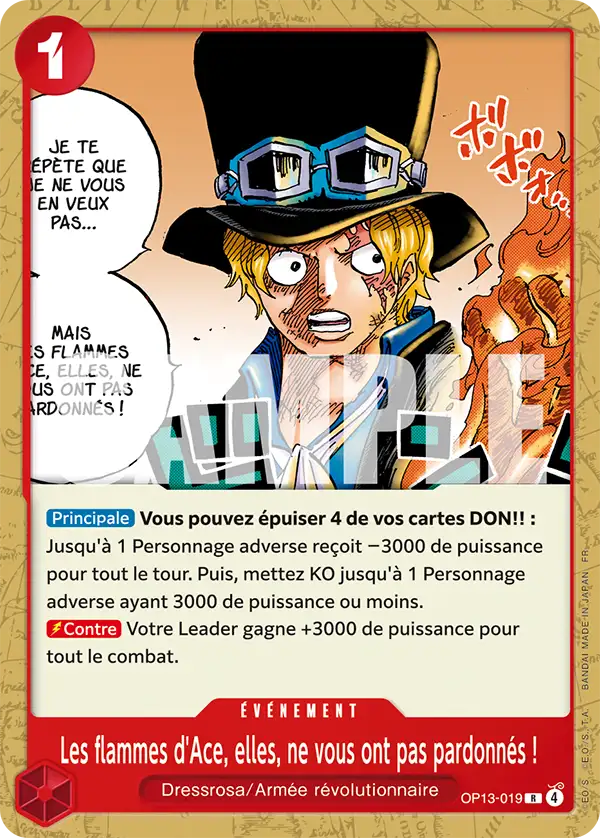 Carte One Piece OP13-019 Les flammes d'Ace, elles, ne vous ont pas pardonnés ! | LorenZone