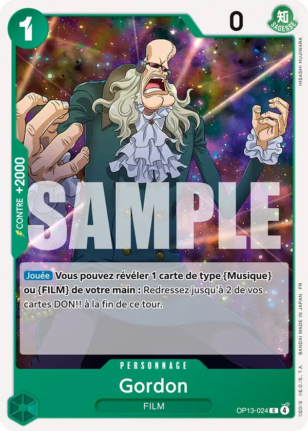 Carte One Piece OP13-024 Gordon (Tournoi 3e anniversaire) | LorenZone