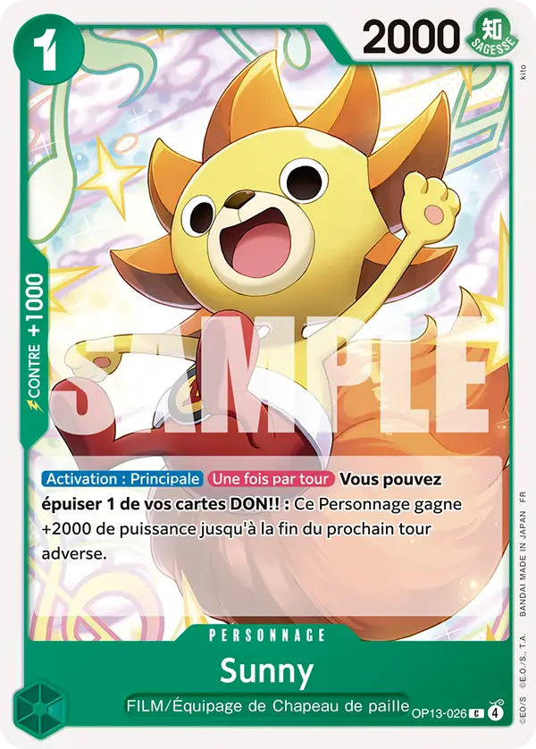 Carte One Piece OP13-026 Sunny (Tournoi 3e anniversaire) | LorenZone