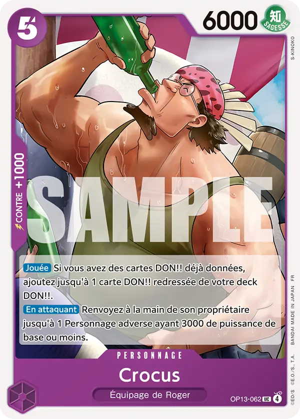 Carte One Piece OP13-062 Crocus (Tournoi 3e anniversaire) | LorenZone