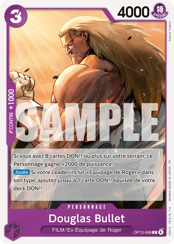 Carte One Piece OP13-068 Douglas Bullet (Tournoi 3e anniversaire) | LorenZone