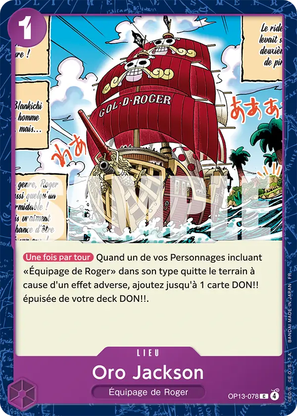 Carte One Piece OP13-078 Oro Jackson (Tournoi 3e anniversaire) | LorenZone