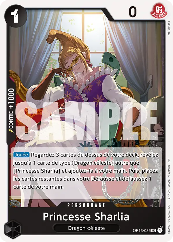 Carte One Piece OP13-086 Princesse Sharlia (Tournoi 3e anniversaire) | LorenZone
