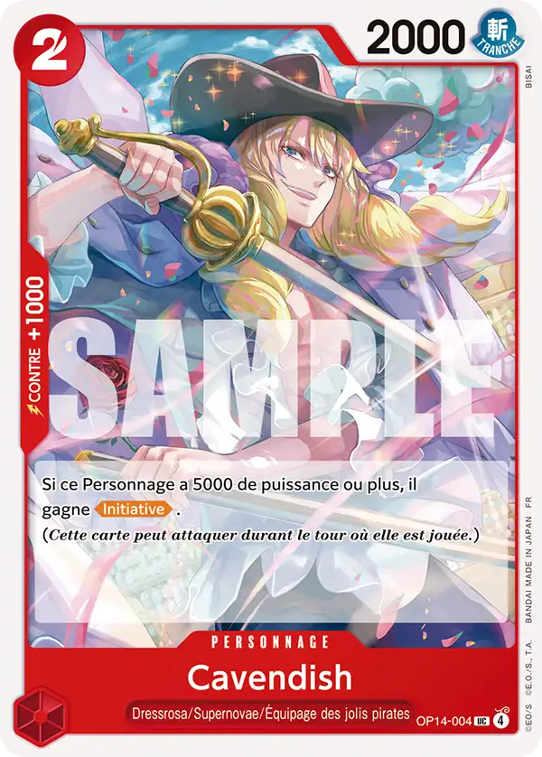 Carte One Piece OP14-004 Cavendish (Événement de sortie) | LorenZone