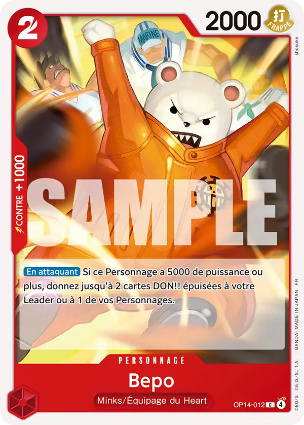 Carte One Piece OP14-012 Bepo (Événement de sortie) | LorenZone