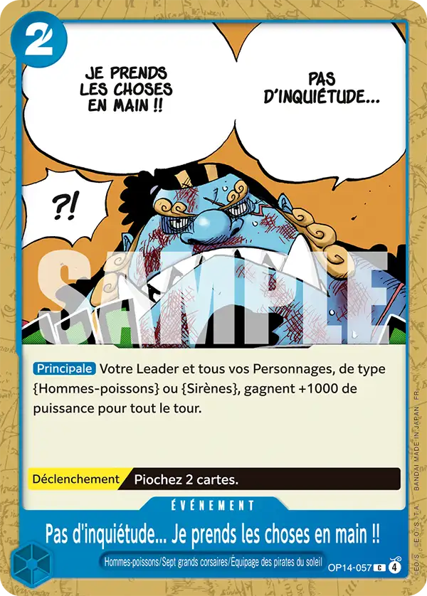 Carte One Piece OP14-057 Pas d'inquiétude... Je prends les choses en main !! (Événement de sortie) | LorenZone