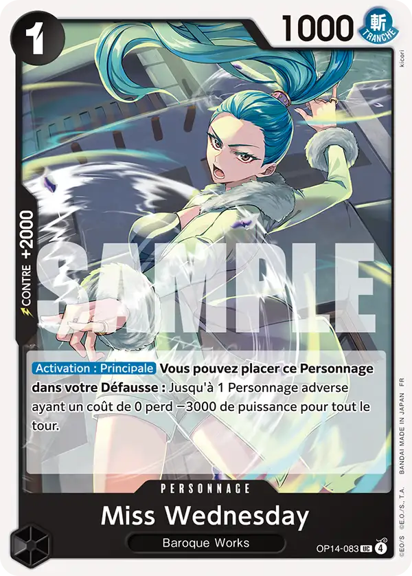 Carte One Piece OP14-083 Miss Wednesday (Événement de sortie) | LorenZone