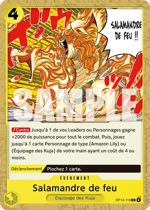 Carte One Piece OP14-116 Salamandre de feu (Événement de sortie) | LorenZone