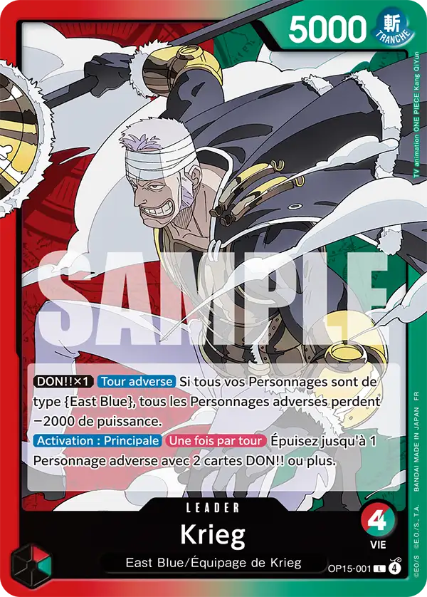 Carte One Piece OP15-001 Krieg V1 | LorenZone
