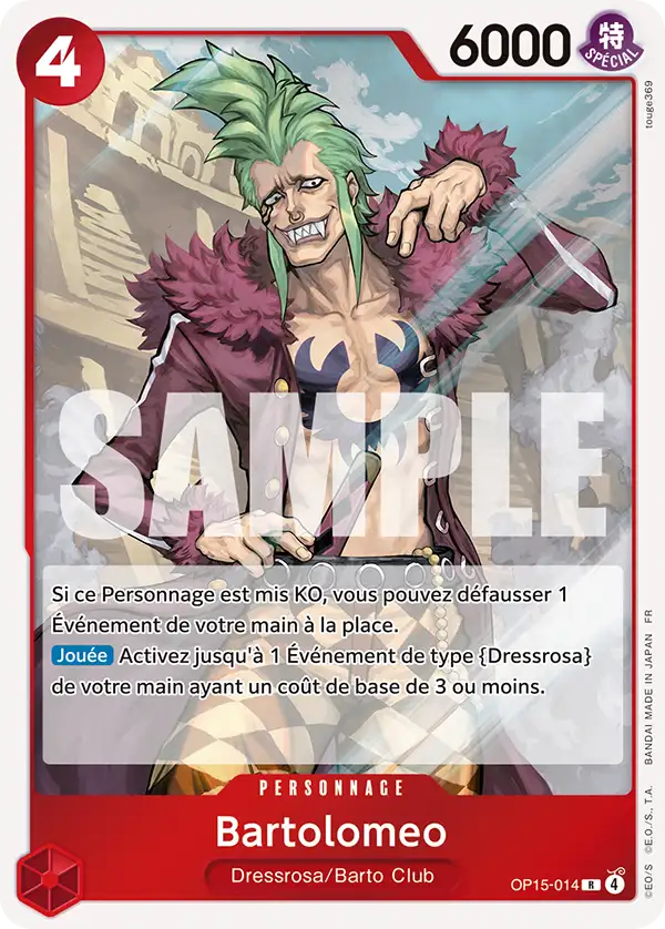 Carte One Piece OP15-014 Bartolomeo | LorenZone