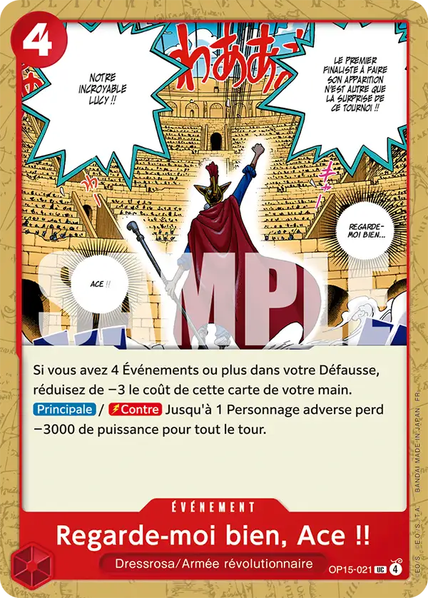 Carte One Piece OP15-021 Regarde-moi bien, Ace !! | LorenZone