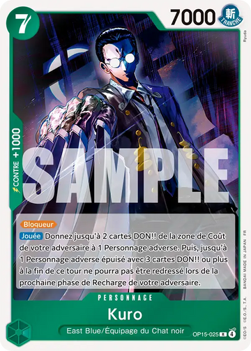 Carte One Piece Kuro OP15-025 V1 - Aventure sur l'Île de Dieu