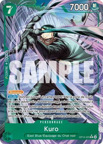 Carte One Piece Kuro OP15-025 V2 - Aventure sur l'Île de Dieu