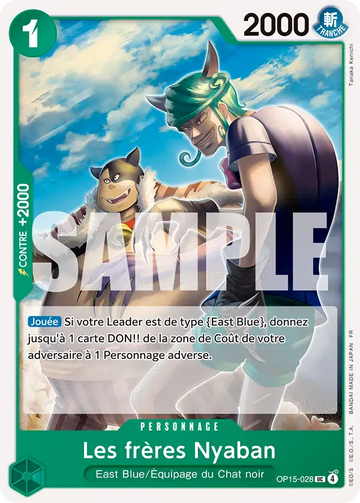 Carte One Piece Les frères Nyaban OP15-028 - Aventure sur l'Île de Dieu