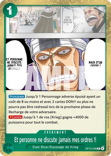Carte One Piece Et personne ne discute jamais mes ordres !! OP15-038 - Aventure sur l'Île de Dieu