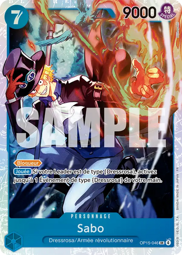 Carte One Piece Sabo OP15-046 V1 - Aventure sur l'Île de Dieu