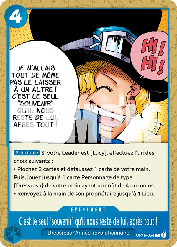 Carte One Piece OP15-054 C'est ce seul "souvenir" qu'il nous reste de lui, après tout ! | LorenZone