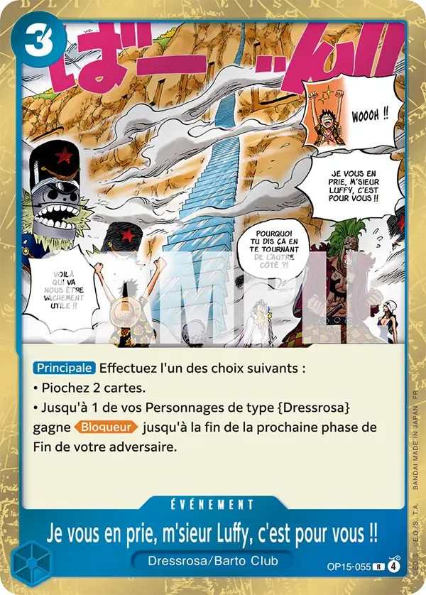 Carte One Piece OP15-055 Je vous en prie, m'sieur Luffy, c'est pour vous !! | LorenZone