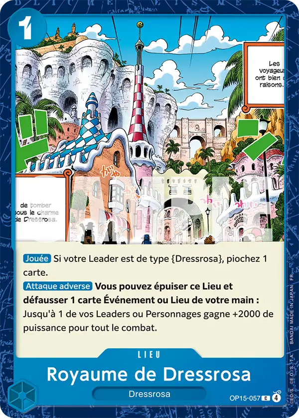 Carte One Piece OP15-057 Royaume de Dressrosa | LorenZone