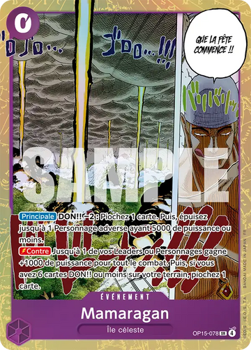 Carte One Piece Mamaragan OP15-078 V1 - Aventure sur l'Île de Dieu