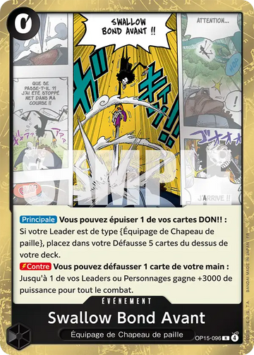 Carte One Piece Swallow Bond Avant OP15-096 - Aventure sur l'Île de Dieu
