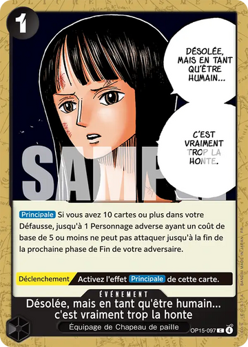 Carte One Piece Désolée, mais en tant qu'être humain... c'est vraiment trop la honte OP15-097 - Aventure sur l'Île de Dieu