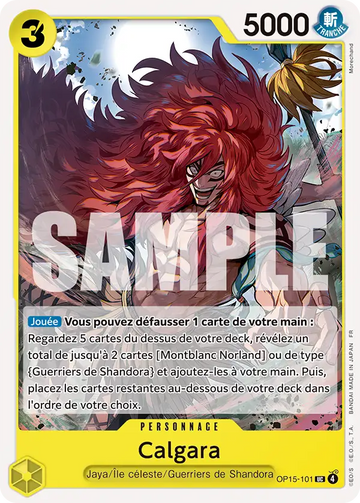 Carte One Piece Calgara OP15-101 - Aventure sur l'Île de Dieu
