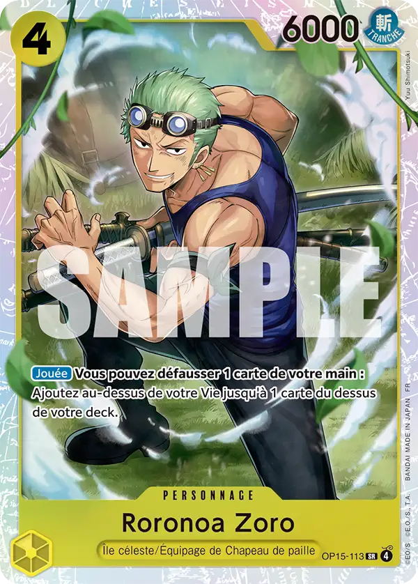 Carte One Piece OP15-113 Roronoa Zoro V1 | LorenZone
