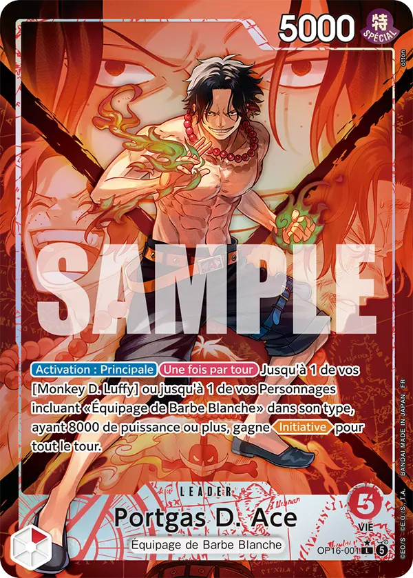 Carte One Piece OP16-001 Portgas D. Ace | LorenZone
