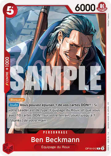 Carte One Piece Ben Beckmann OP16-012 V1 - L'Heure de la Bataille Décisive
