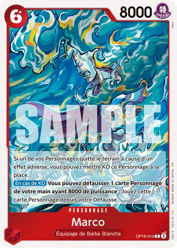 Carte One Piece Marco OP16-014 V1 - L'Heure de la Bataille Décisive