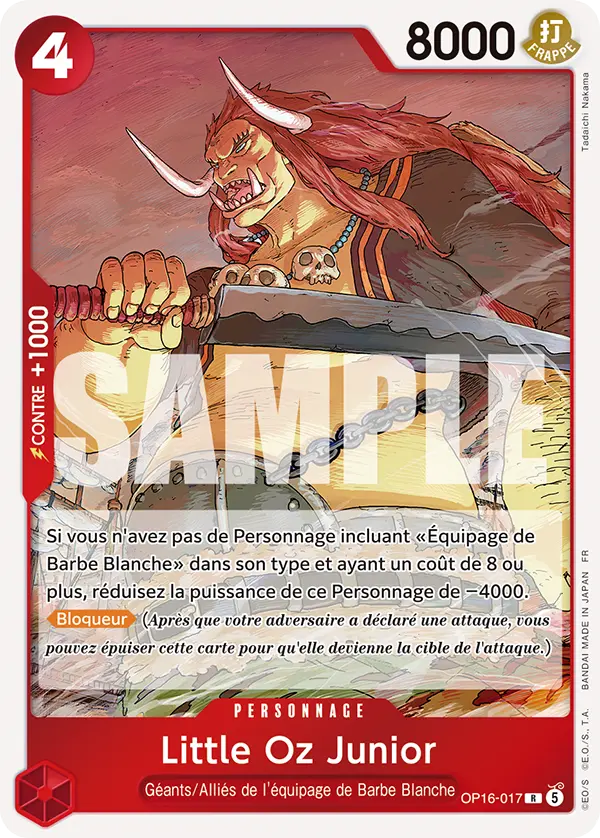 Carte One Piece OP16-017 Little Oz Junior | LorenZone