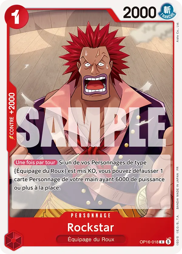 Carte One Piece OP16-018 Rockstar | LorenZone