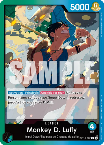 Carte One Piece Monkey D. Luffy OP16-022 V1 - L'Heure de la Bataille Décisive