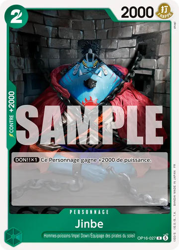 Carte One Piece Jinbe OP16-027 V1 - L'Heure de la Bataille Décisive