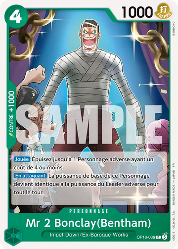 Carte One Piece Mr 2 Bonclay(Bentham) OP16-036 V1 - L'Heure de la Bataille Décisive