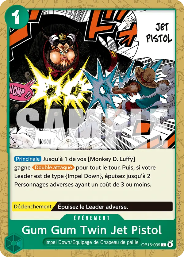 Carte One Piece OP16-039 Gum Gum Twin Jet Pistol | LorenZone
