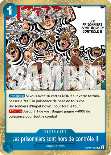 Carte One Piece Les prisonniers sont hors de contrôle !! OP16-058 V1 - L'Heure de la Bataille Décisive