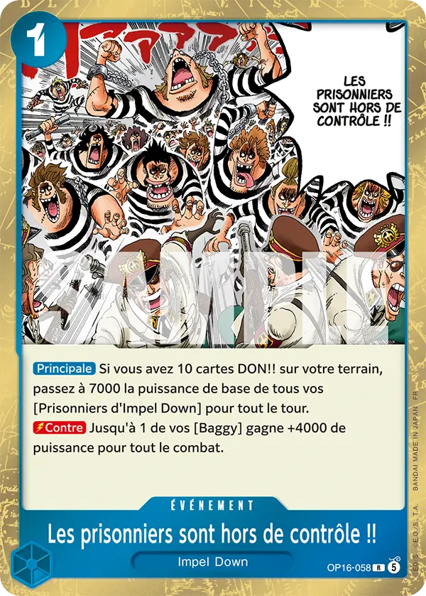 Carte One Piece OP16-058 Les prisonniers sont hors de contrôle !! | LorenZone
