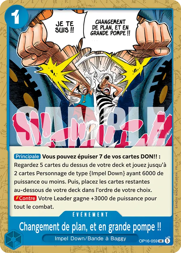 Carte One Piece OP16-059 Changement de plan, et en grande pompe !! | LorenZone