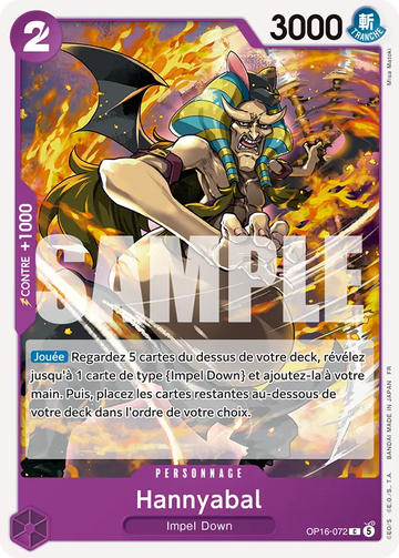 Carte One Piece Hannyabal OP16-072 V1 - L'Heure de la Bataille Décisive