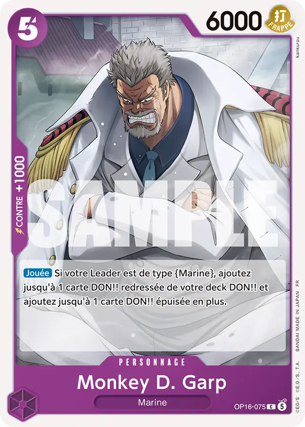 Carte One Piece OP16-075 Monkey D. Garp | LorenZone