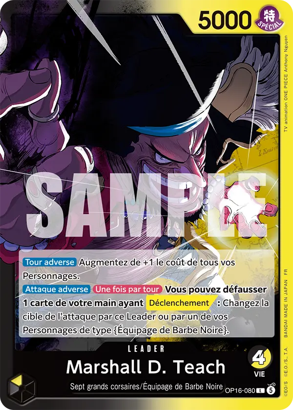 Carte One Piece OP16-080 Marshall D. Teach | LorenZone